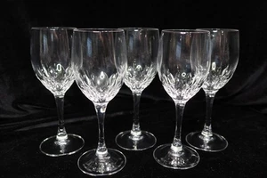 Cristal d'Arques Juan Burgundy 5 Wine Glasses 7 3/8" Tall - Picture 1 of 6