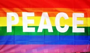 BANDERA DEL ORGULLO GAY RAINBOW PEACE 5X3 FESTIVAL FIESTA BANDERAS - Imagen 1 de 1