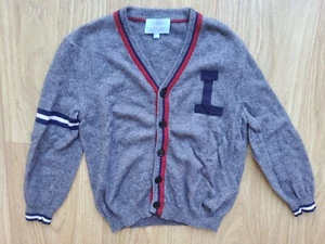Lanvin age 3 boy cardigan knitwear grey wool cashmere Designer L initial - Picture 1 of 5