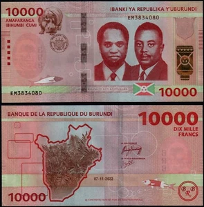 BURUNDI 10000 FRANCS (P NEW) 2022 UNC - Picture 1 of 1