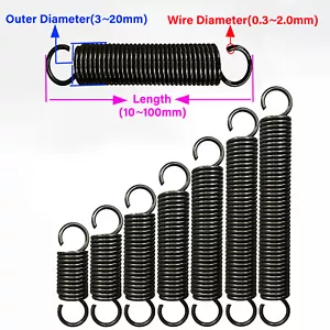 Expansion Spring Tension Wire Dia 0.3-2mm Extension Expanding Extending Springs - Picture 1 of 4