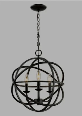 Lámpara de araña moderna Trans Globo Iluminación/luz colgante bronce frotado con aceite 70653 Foto 1 de 4