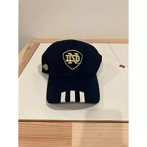Adidas Three Stripe Notre Dame Adjustable Hat, Navy, One Size - Picture 1 of 4