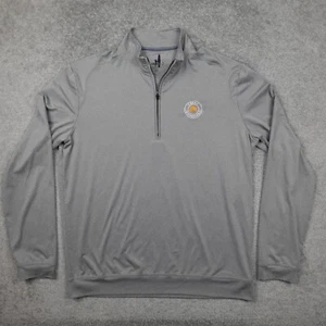 Camisa Johnnie O Hombres M Gris Meteor 1/4 Cremallera Rendimiento Pullover Golf Invitational - Imagen 1 de 11