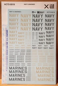 Microscale Decal #AC72-0019 Navy & Marines - Picture 1 of 1