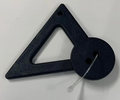 Navy Blue Triangle Closure with Button Back Buckle - 70mm / 2-3/4" - Dill Button - Image 1 of 2