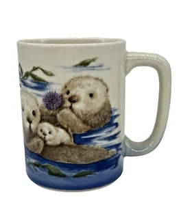 OTAGIRI Japan Otter Familie Keramik Becher 8oz Vintage - Bild 1 von 7