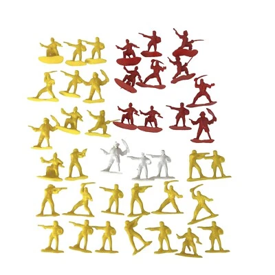Tim Mee Toys Vintage Plastic Pirates Red Yellow White Various Poses 40 Pieces - Image 1 of 4