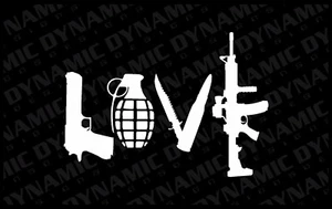 Love with Guns sticker grenade hand gun knife vinyl car truck window decal AR-15 - Bild 1 von 6