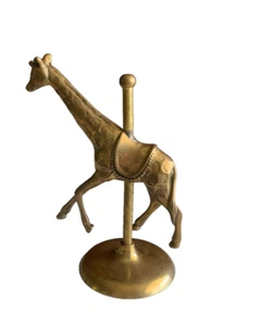 Solid Brass Carousel Giraffe Vintage - Picture 1 of 9