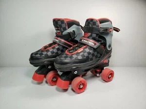 ROLLER DERBY Ener G YOUTH Boy's Size 3-6 Roller Skates Black Red - FAST BEARINGS - Picture 1 of 12