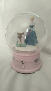 Cinderella Disney Merry Christmas 6.5" Tall  Musical Plastic Snowglobe Tested - Picture 1 of 9