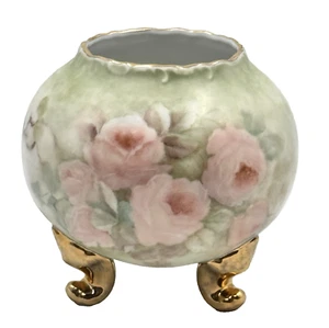 Vintage Porcelain Hand Painted Round Vase - Signed Anne Twohill 1982. - Picture 1 of 8