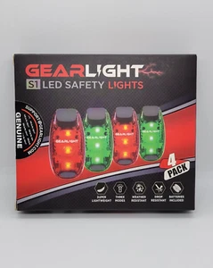 4 Pc Gear Light LED Safety Lights 2 Red 2 Green 3 Light Modes Weather Resistant - Imagen 1 de 5