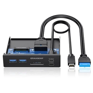 GRAUGEAR 3.5 Inch Front Panel USB Hub W/Internal Card Reader 10Gbps USB3.2 - Picture 1 of 9
