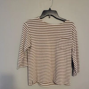 Top Sense of Place pequeño color tostado y blanco manga tres cuartos - Imagen 1 de 6