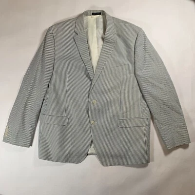Ralph Lauren Men's White Blue Plaid Slim Fit Blazer Sports Jacket Sz 50R RN90736 - Image 1 of 4