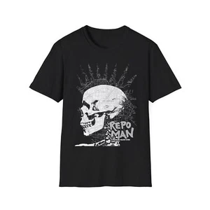 Camiseta repo hombre calavera punk en blanco y negro - Imagen 1 de 2