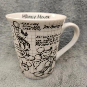 Walt Disney Mickey Mouse Sketch Book Coffee Mug Cup Black White Animation Sketch - Picture 1 of 6