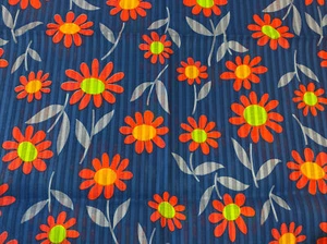 2 Yards transparenter Stoff bunte rote Gänseblümchen - Bild 1 von 3
