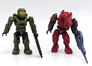 Halo Mega Bloks Construx Master Chief & Crimson Red Covenant Elite Zealot - Picture 1 of 9