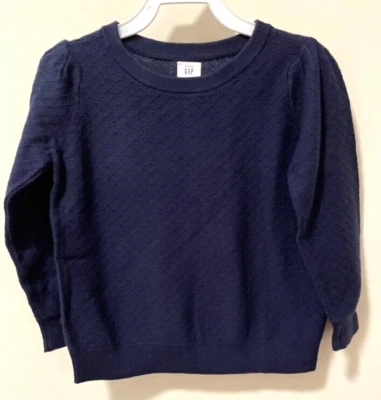 Nuevo con etiquetas Suéter Pullover Baby Gap Azul Marino Pointelle Niña Talla 4T Foto 1 de 2