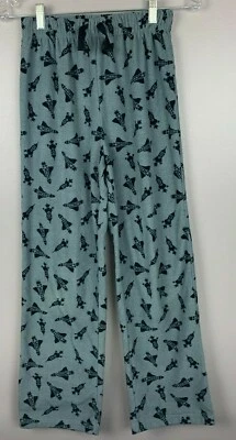 Pantalones de salón para niños jóvenes 14/16 pijama PJS gris negro naves espaciales cohetes polar Foto 1 de 3