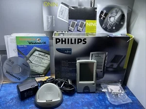 Disque CE vintage Philips Nino 300 argent pour fenêtres à main avec station d'accueil neuf boîte ouverte - Photo 1 sur 8