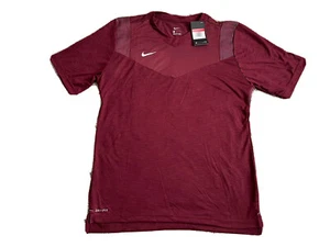 Nike Mens Large Dri-FIT Team Player Short Sleeve Crew Shirt Maroon CW3539-669 - Picture 1 of 7
