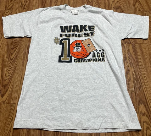 Vintage Wake Forest 1995  Acc Championship Shirt NWT! The Cotton Exchange Single Cover