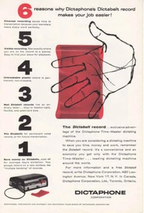 1955 Dictaphone: 6 Reasons Why, Dictabelt Vintage Print Ad - Picture 1 of 1