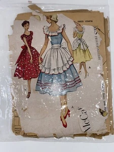 Vintage McCalls 8958 Misses Dress And Apron January 1953 Size 12 Uncut - Picture 1 of 4