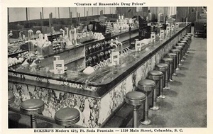 ECKERD'S FARMACIA MODERNA FUENTE DE SODA COLUMBIA SC POSTAL VINTAGE 102323 S - Imagen 1 de 2