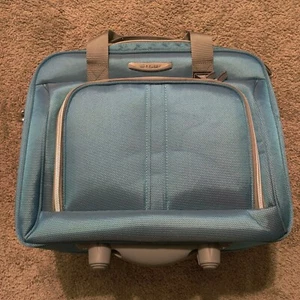 Delsey Overnight Travel Bag Handle Wheels Ice Blue Rolling Luggage Rare. - Picture 1 of 23