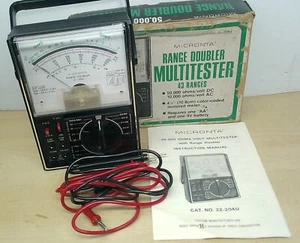 Multímetro Medidor Doble Alcance Modelo 22-204U Analógico Micronta De Colección Sin Probar - Imagen 1 de 20