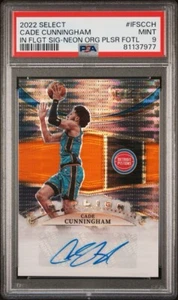 Cade Cunningham 2022-23 Panini Select Orange Pulsar Auto /30 PSA 9 Pistons - Bild 1 von 2