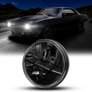 Round 7" Inch Led Headlight Hi/lo Beam Reflector For Chevy Camaro 1967-81 Black - Bild 1 von 11