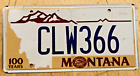 MONTANA GRAPHIC AUTO PASSENGER LICENSE PLATE  " CLW 366 "  100 YEARS CENTENNIAL