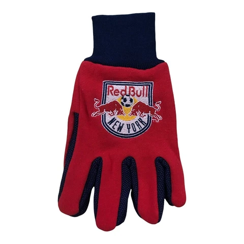 NEW YORK RED BULLS 2 TONE SPORTS UTILITY GLOVES W/PVC GRIP ALL PURPOSE SPORT Cover