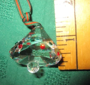 Swarovski Kristall Ornament SONNENFÄNGER Glockenform Weihnachtsbaum mit roten/grünen Steinen - Bild 1 von 12