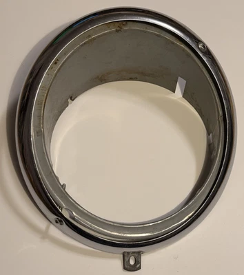 Porsche 356 Chrome Headlight Trim Ring Single Bezel Surround HELLA - Image 1 of 4