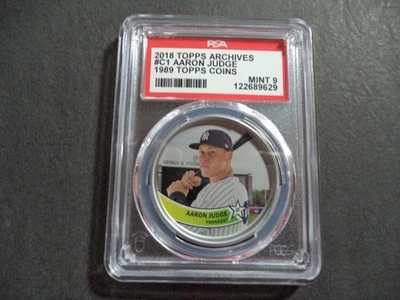 Aaron Judge 2018 Topps Archives #C-1 1980s Coin PSA Mint 9 #122689629 - Image 1 of 2