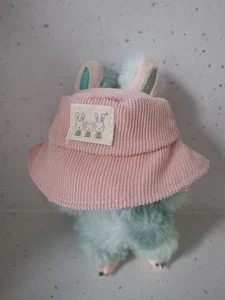 17cm LABUBU PINK CORDUROY HAT WITH POLKA DOT LINING & BUNNY MOTIF ( Hat Only) - Picture 1 of 3