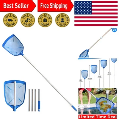 Eficiente skimmer telescópico para piscina de 6 pies con malla fina de nailon y marco duradero Foto 1 de 4