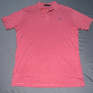 Polo Ralph Lauren Short Sleeve Shirt Men’s M Pink Blue Pony -4763 - Picture 1 of 15