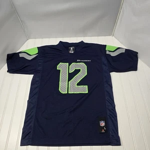 Maglia NFL Team Apparel Seattle Seahawks Fan #12 Youth Large 14/16 usata. - Foto 1 di 10