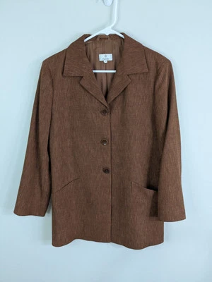 Blazer feminino Zanella 4 marrom seda peito único seda leve - Imagem 1 de 4