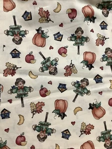 Fall Scarecrow Pumpkin Dianna Marcum Marcus Bros. Cotton Fabric 1.5 Yard X 44” - Picture 1 of 5