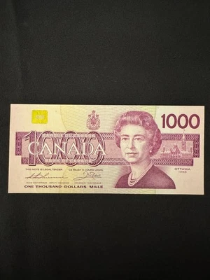 1988 Canada $1000 Dollar Banknote One Thousand Bill light circulated EKA mint - Image 1 of 4