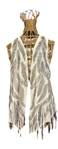 Haute Hippie Fringe Feather Beaded Vest   $895. Size S XS 100%Silk - Picture 1 of 16